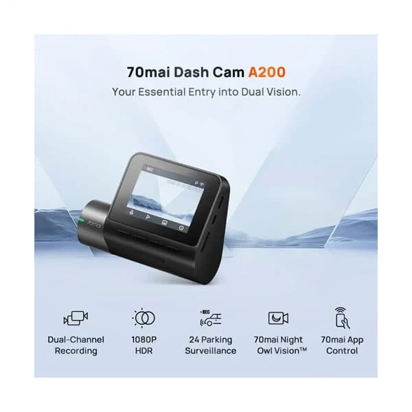 دوربین فیلم برداری خودروی سوِنتی مِی مدل 70mai dash cam A200 set به همراه دوربین عقب