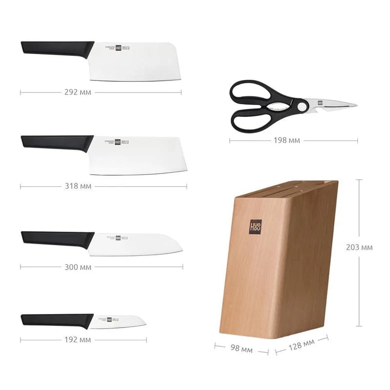 ست چاقوی آشپزخانه 6 پارچه شیائومی هوهاو مدل HuoHou HU0057