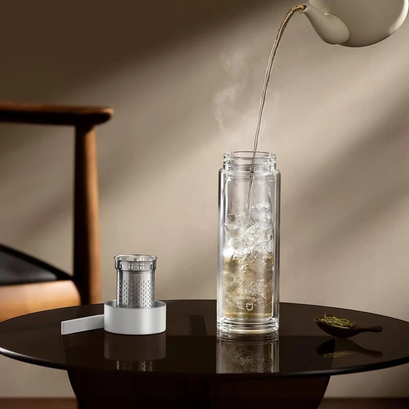 فلاسک شیشه‌ای دو لایه مسافرتی شیائومی مدل MJBLB01PL ظرفیت ۴۰۰ میلی‌لیتر
