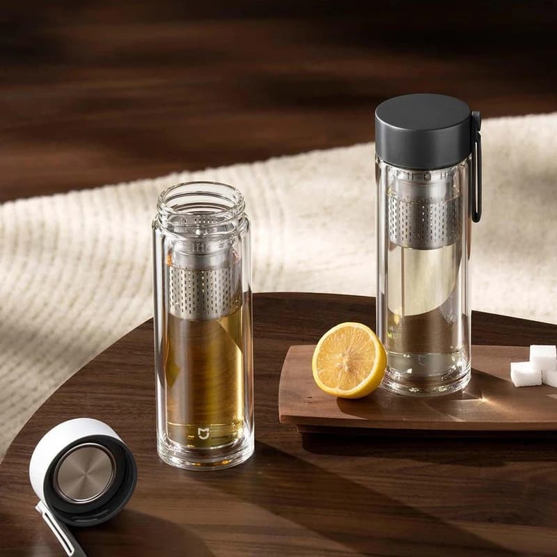فلاسک شیشه‌ای دو لایه مسافرتی شیائومی مدل MJBLB01PL ظرفیت ۴۰۰ میلی‌لیتر