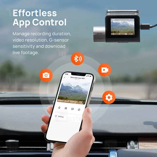 دوربین فیلم برداری خودرو 70Mai A510 + rear cam (به همراه دوربین عقب)