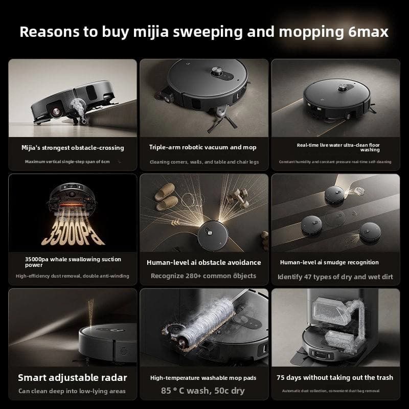 جارو رباتیک شیائومی مدل Xiaomi Robot Vacuum 6 Max